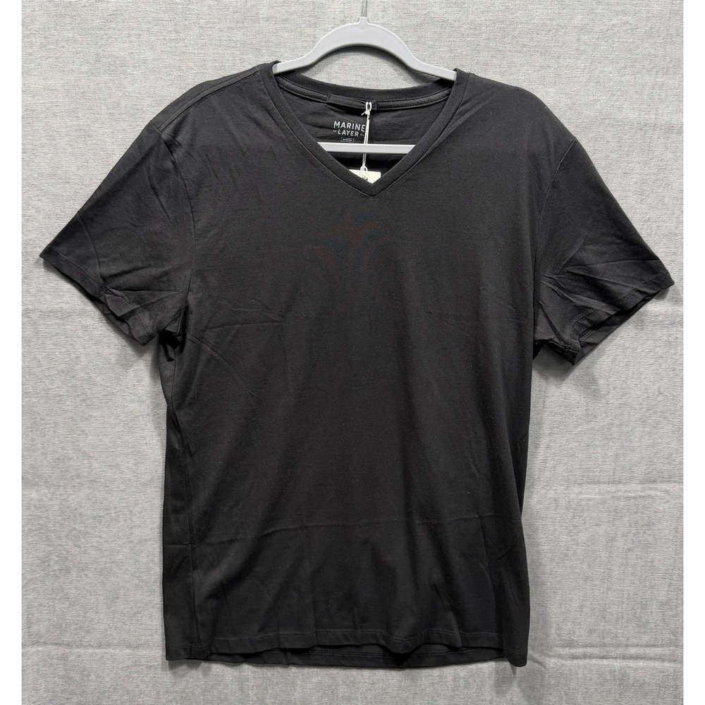Marine Layer Signature V-Neck Tee - Navy Blue - Mens Medium - Supima Modal